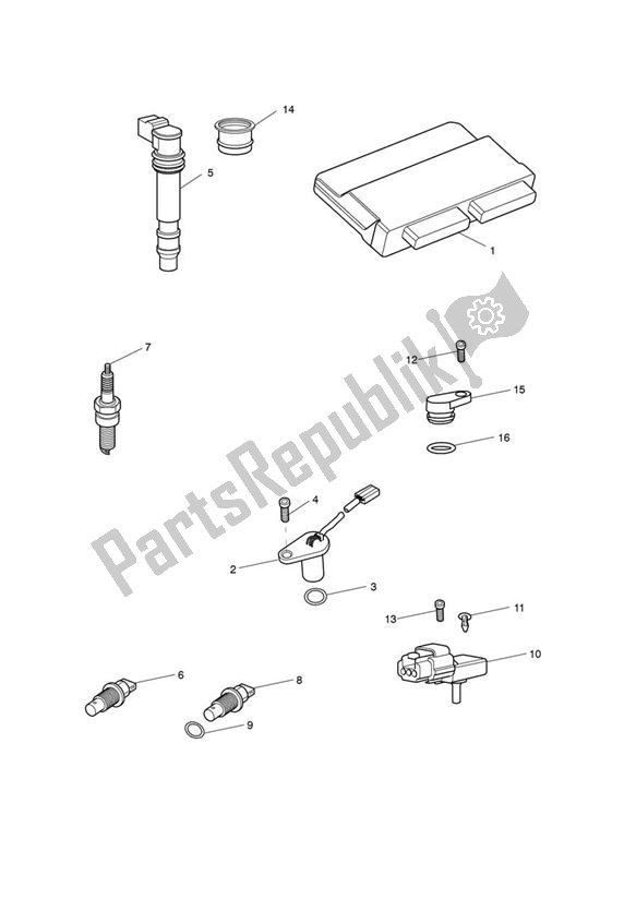 All parts for the Engine Management System of the Triumph Tiger Sport 1215 2013 - 2016