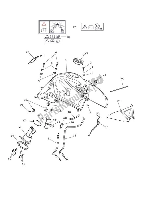 All parts for the Fuel Tank, Fuel Pump & Fittings of the Triumph Tiger Sport 1215 2013 - 2016