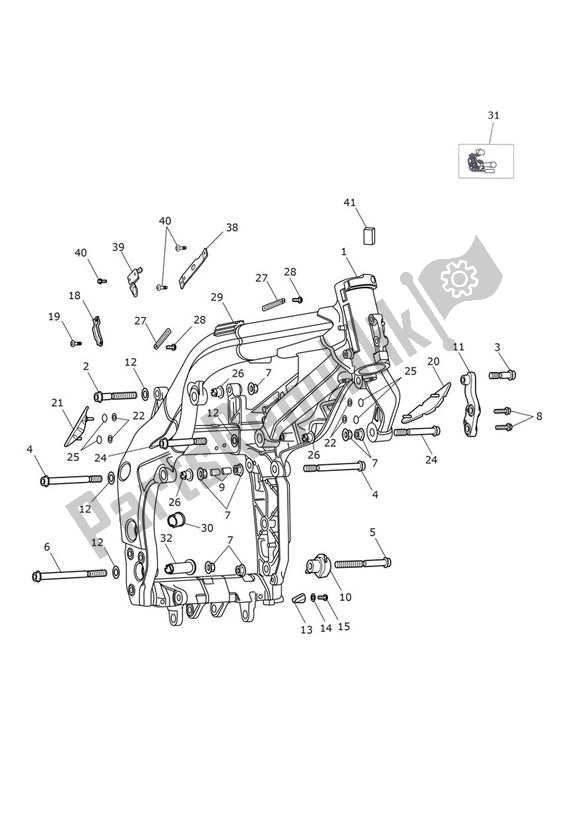 All parts for the Main Frame & Fittings of the Triumph Tiger Sport 1215 2013 - 2016