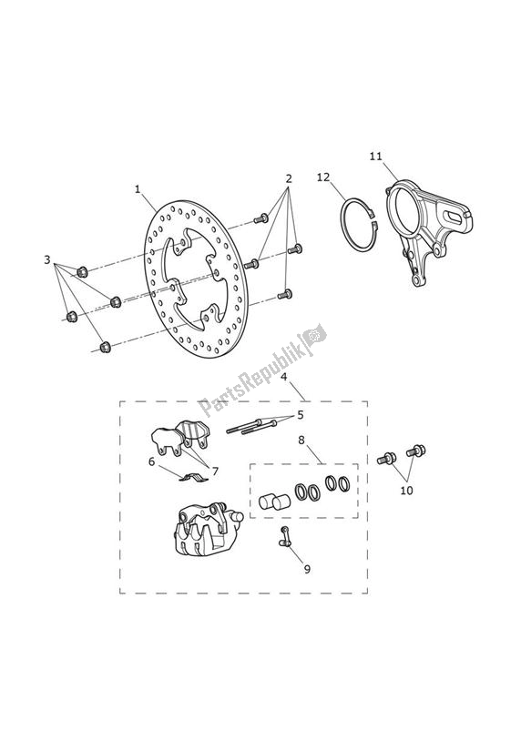 All parts for the Rear Brake & Disc of the Triumph Tiger Sport 1215 2013 - 2016