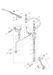 rear brake master cylinder, reservoir & pedal