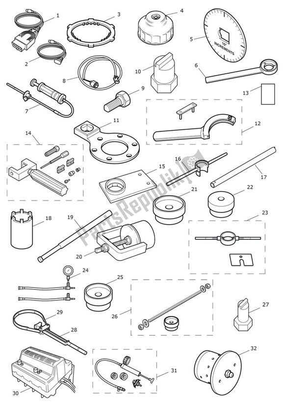 Todas las partes para Herramientas De Servicio de Triumph Tiger Sport 1215 2013 - 2016