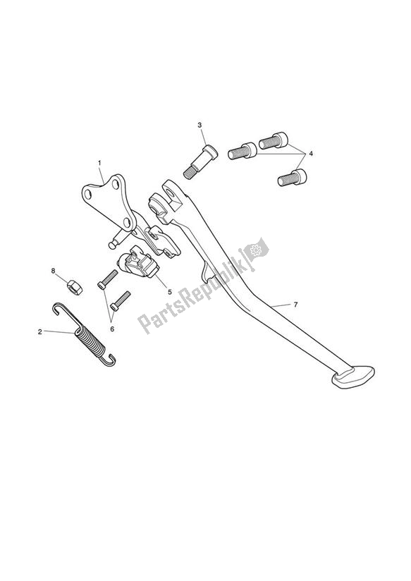 All parts for the Sidestand of the Triumph Tiger Sport 1215 2013 - 2016