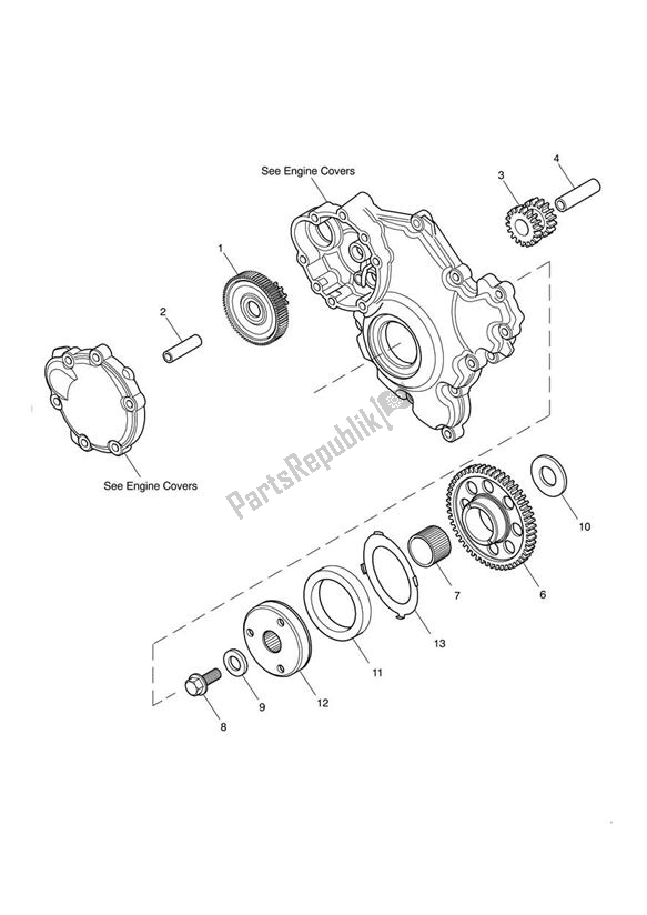 All parts for the Starter Drive Gears of the Triumph Tiger Sport 1215 2013 - 2016