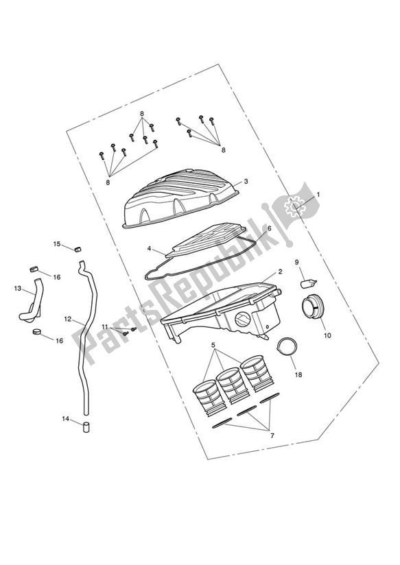 All parts for the Airbox of the Triumph Tiger Sport 1215 2013 - 2016