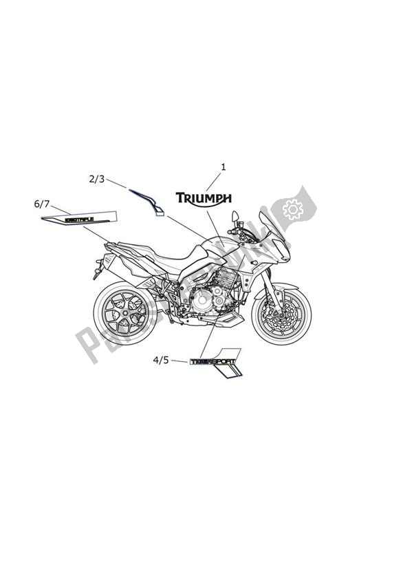 Toutes les pièces pour le Carrosserie - Décalcomanies du Triumph Tiger Sport 1215 2013 - 2016