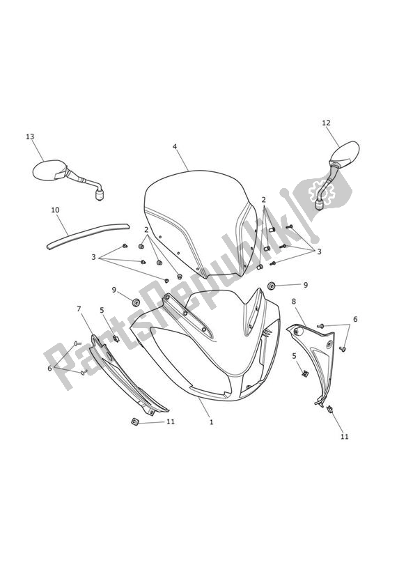 Tutte le parti per il Cockpit del Triumph Tiger Sport 1215 2013 - 2016