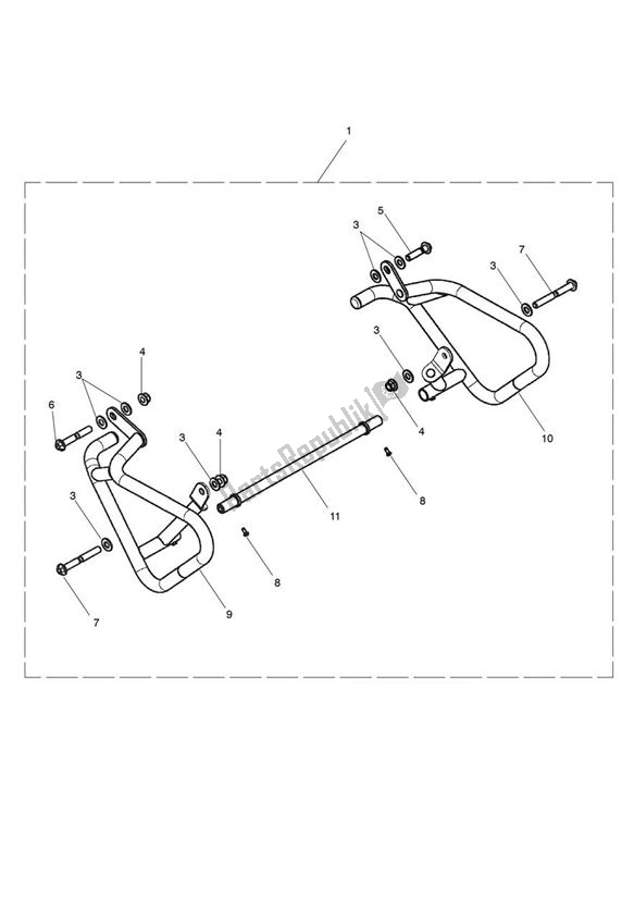 Alle onderdelen voor de Engine Dresser Bars Kit van de Triumph Tiger Sport 1215 2013 - 2016