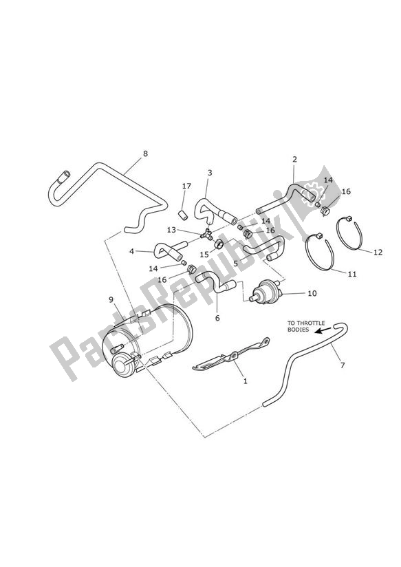 Tutte le parti per il Evaporative Loss Control System del Triumph Tiger Sport 1215 2013 - 2016