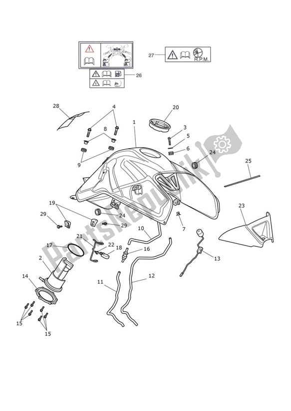All parts for the Fuel Tank, Fuel Pump & Fittings of the Triumph Tiger Sport 1215 2013 - 2016