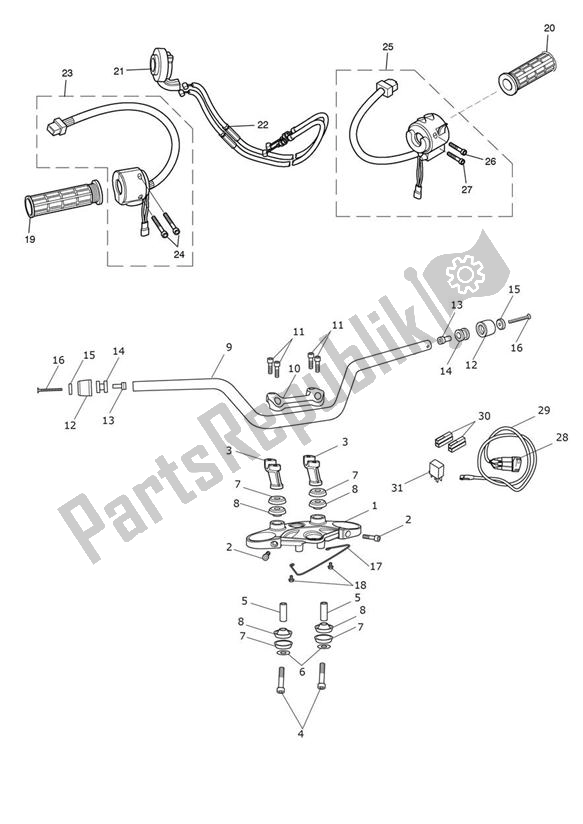 All parts for the Handlebars & Switches of the Triumph Tiger Sport 1215 2013 - 2016