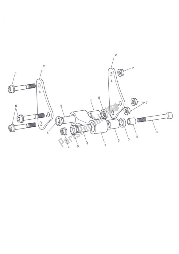 All parts for the Rear Suspension Linkage of the Triumph Tiger Sport 1215 2013 - 2016