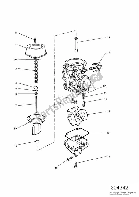 Wszystkie części do Carburettor Parts Carburettor Assembly 1240130-t0301 Triumph Trident 750 1992 - 1995