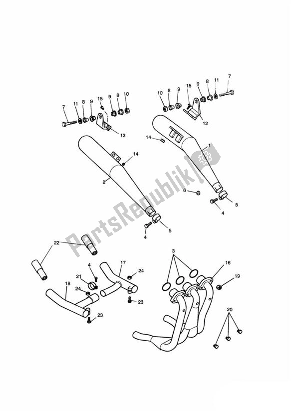 Toutes les pièces pour le Exhaust System 29156 > du Triumph Trident 750 1992 - 1995