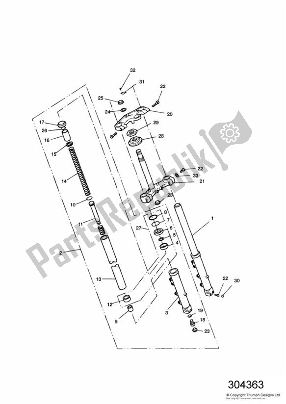 Todas as partes de Front Forks And Yokes > 44301 do Triumph Trident 750 1992 - 1995
