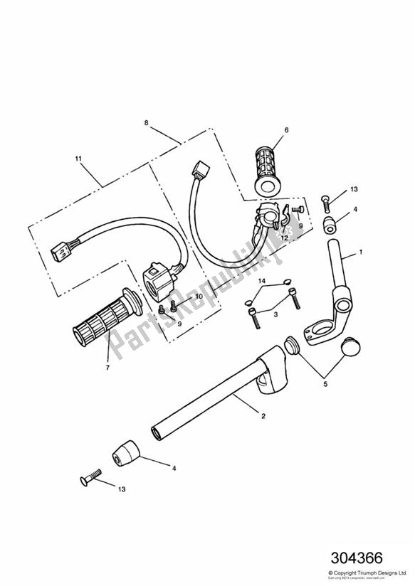 Tutte le parti per il Handlebars And Switches del Triumph Trident 750 1992 - 1995