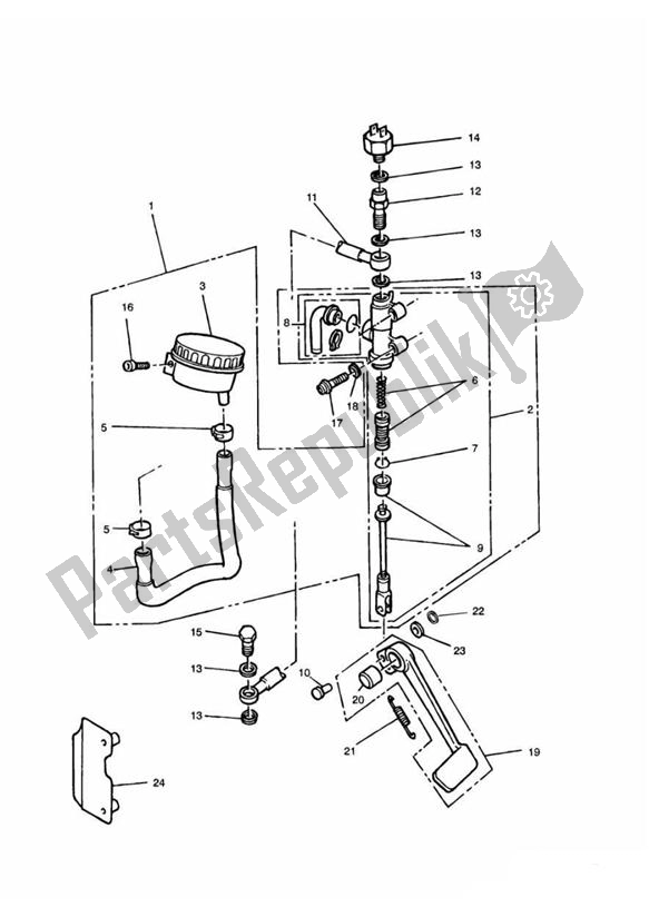 Todas las partes para Cilindro Maestro Del Freno Trasero de Triumph Trident 750 1992 - 1995