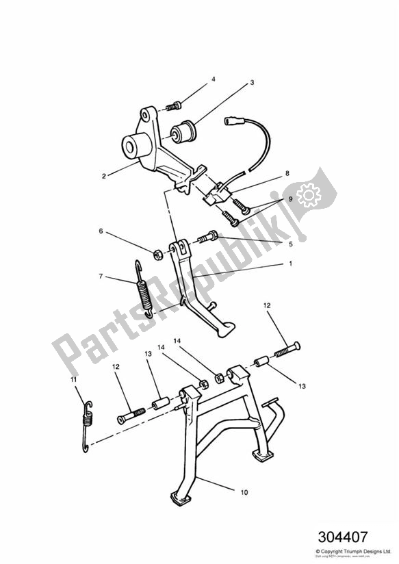 Wszystkie części do Stoisko Z Boku Triumph Trident 750 1992 - 1995