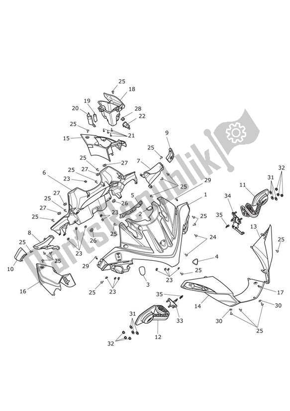 Todas las partes para Cockpit Panels & Mirrors de Triumph Trophy 1215 2013