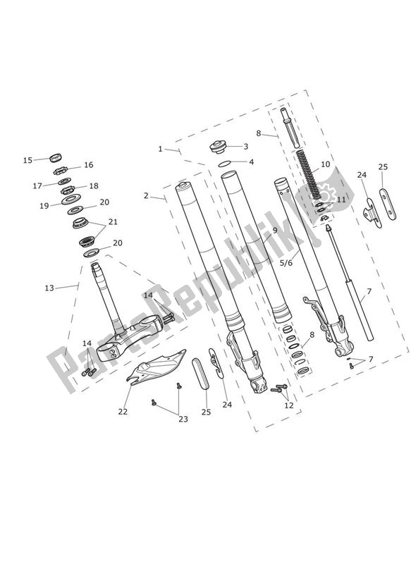 Tutte le parti per il Forcelle E Forcelle Anteriori del Triumph Trophy 1215 2013