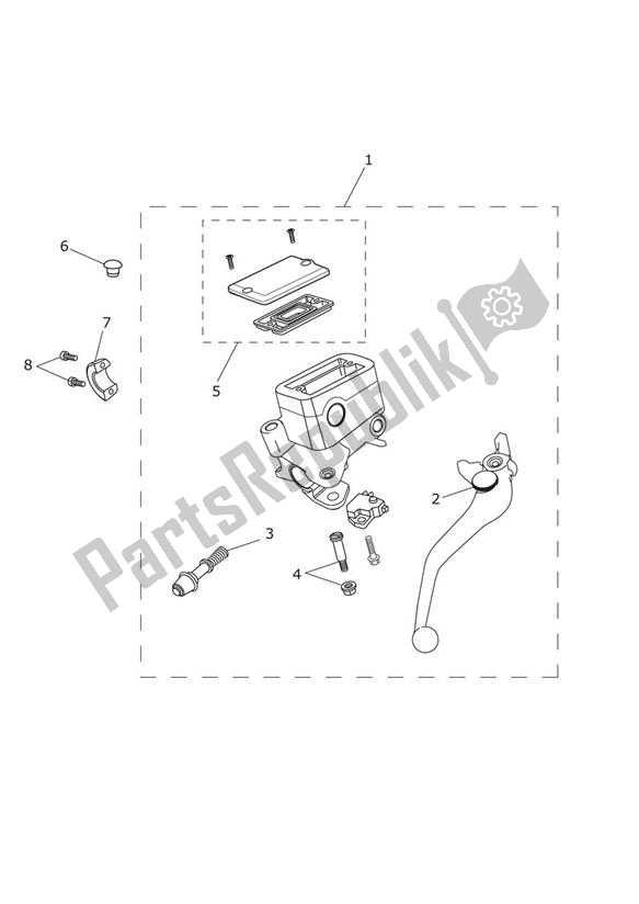 All parts for the Front Master Cylinder of the Triumph Trophy 1215 2013