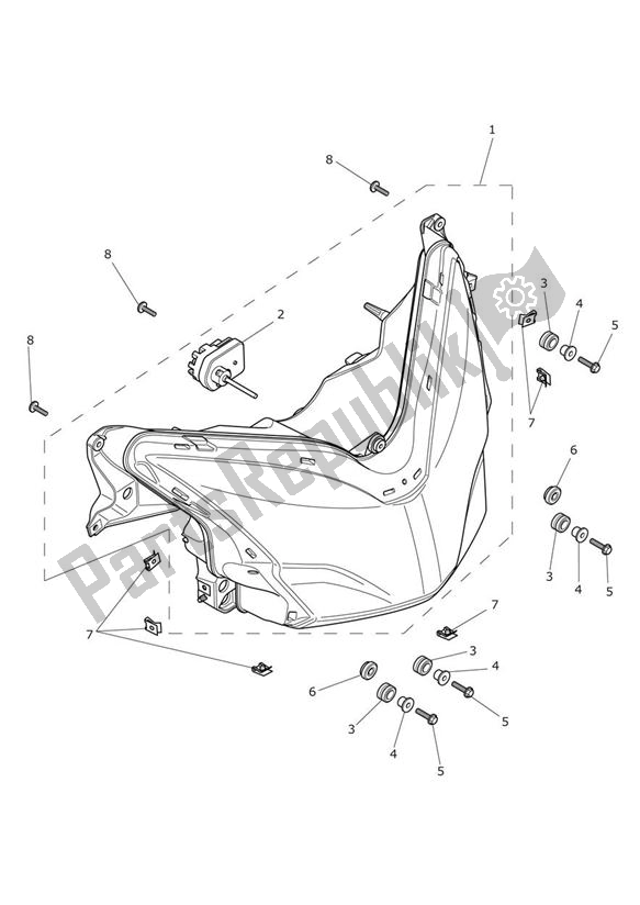 Todas las partes para Faro de Triumph Trophy 1215 2013