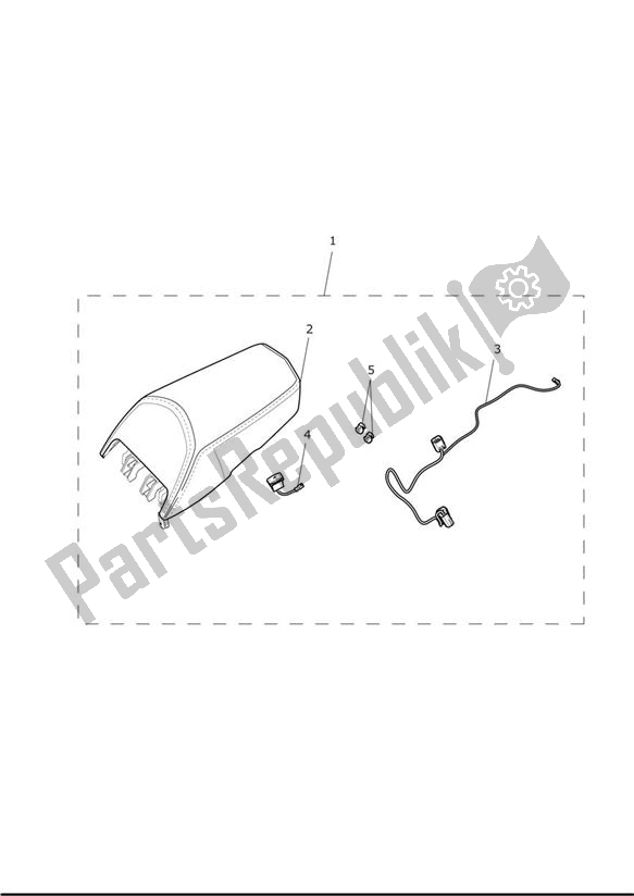 All parts for the Heated Pillion Seat of the Triumph Trophy 1215 2013