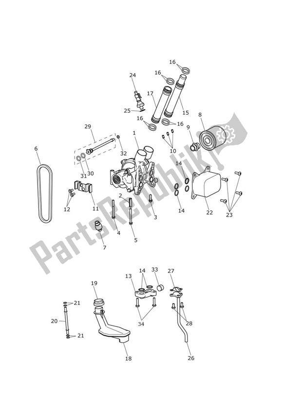 Tutte le parti per il Azionamento Della Pompa Dell'olio del Triumph Trophy 1215 2013
