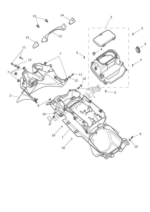 Tutte le parti per il Parafango Posteriore del Triumph Trophy 1215 2013
