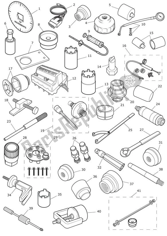 Todas las partes para Herramientas De Servicio de Triumph Trophy 1215 2013
