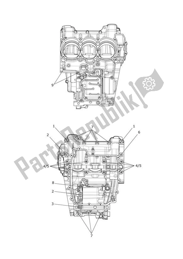 All parts for the Crankcase Bolts of the Triumph Trophy 1215 SE 2013