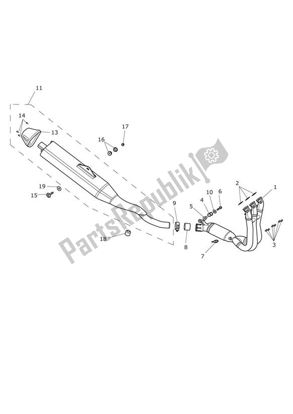 All parts for the Exhaust System of the Triumph Trophy 1215 SE 2013