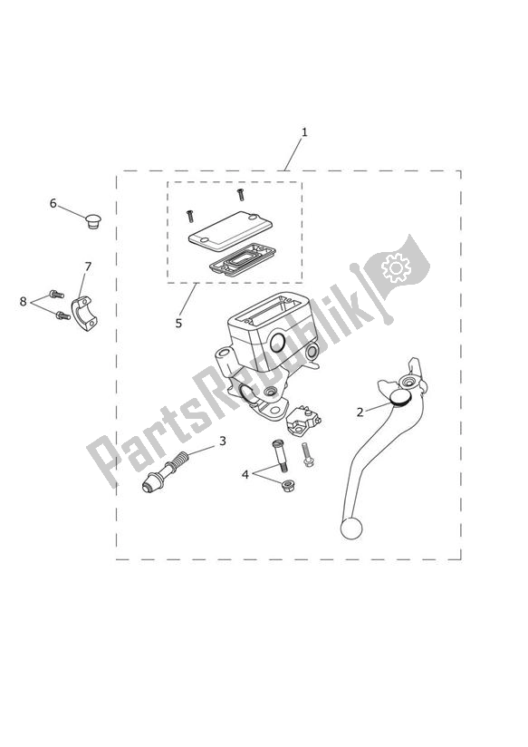 All parts for the Front Master Cylinder of the Triumph Trophy 1215 SE 2013