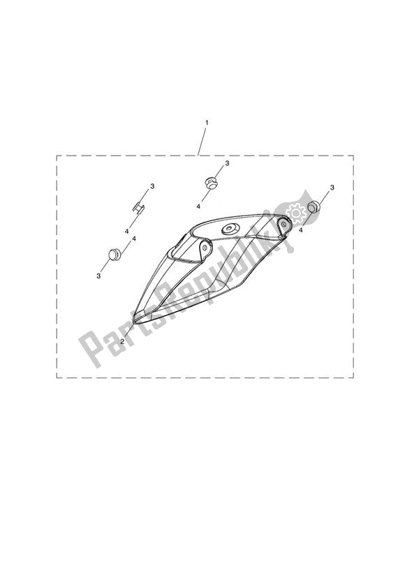 Alle onderdelen voor de Front Mudguard Extension Kit van de Triumph Trophy 1215 SE 2013