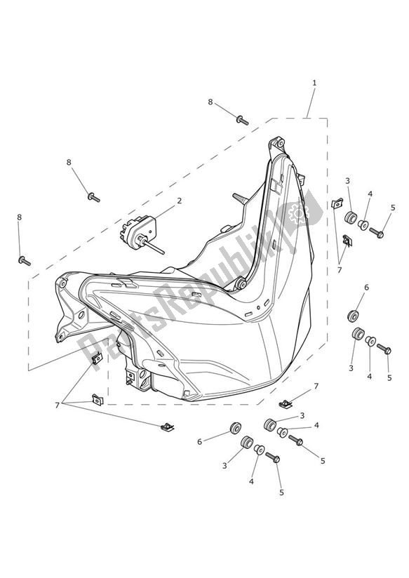 All parts for the Headlight of the Triumph Trophy 1215 SE 2013