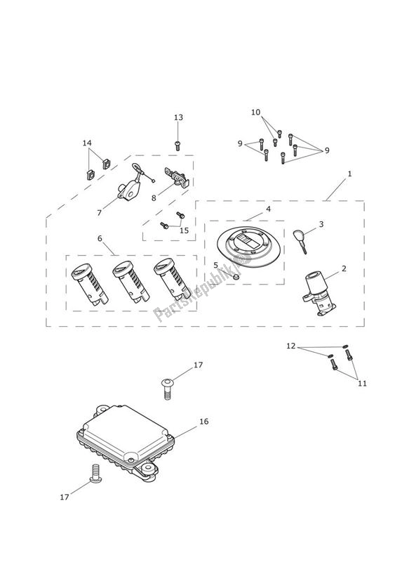 Tutte le parti per il Lockset & Immobiliser del Triumph Trophy 1215 SE 2013