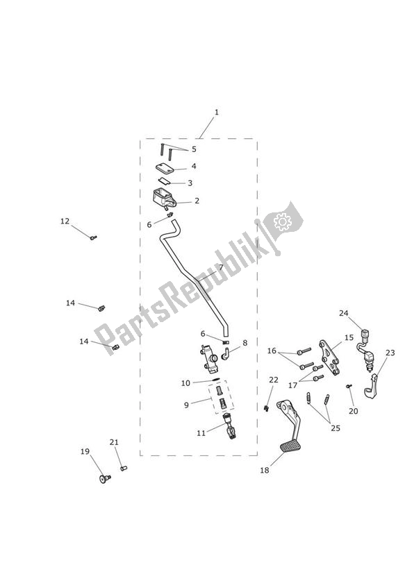 Tutte le parti per il Pompa Freno Posteriore del Triumph Trophy 1215 SE 2013