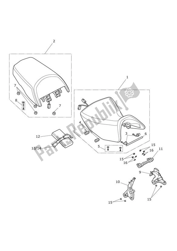 Todas las partes para Seat Assembly & Toolkit de Triumph Trophy 1215 SE 2013