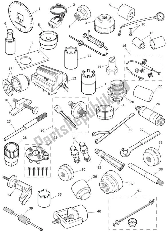 All parts for the Service Tools of the Triumph Trophy 1215 SE 2013