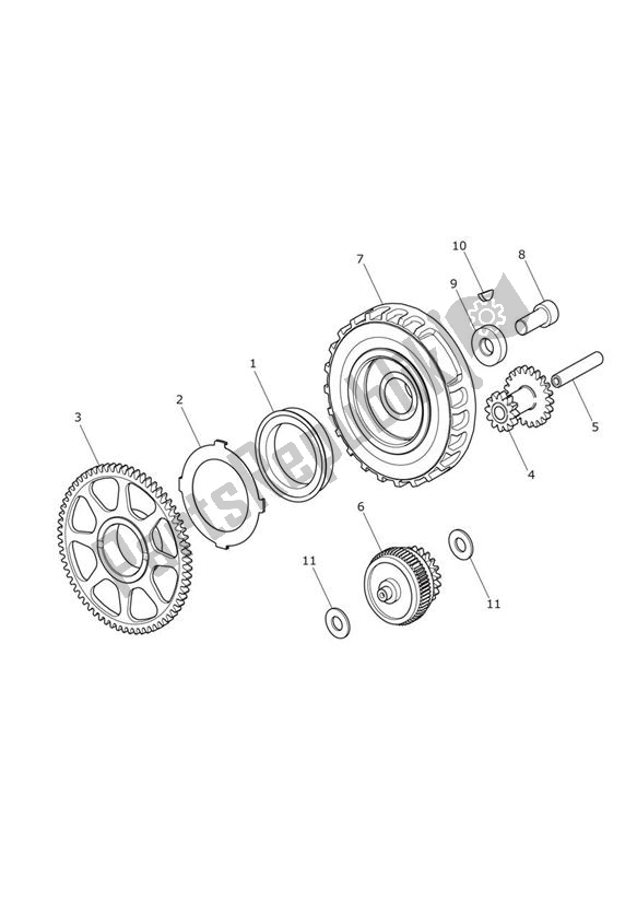 All parts for the Starter Drive Gears of the Triumph Trophy 1215 SE 2013