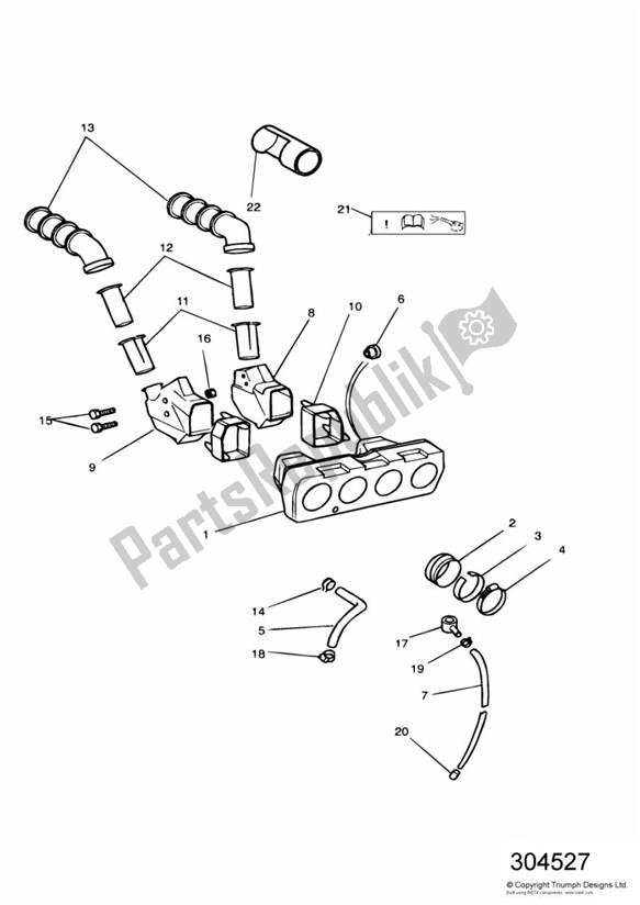 Todas las partes para Airbox 4 Cylinder de Triumph Trophy VIN: 29156 > 1180 1996 - 2003