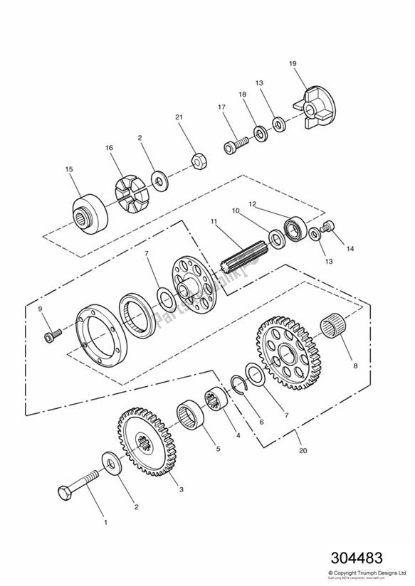 Todas las partes para Alternator/starter Drive Gears de Triumph Trophy VIN: 29156 > 1180 1996 - 2003