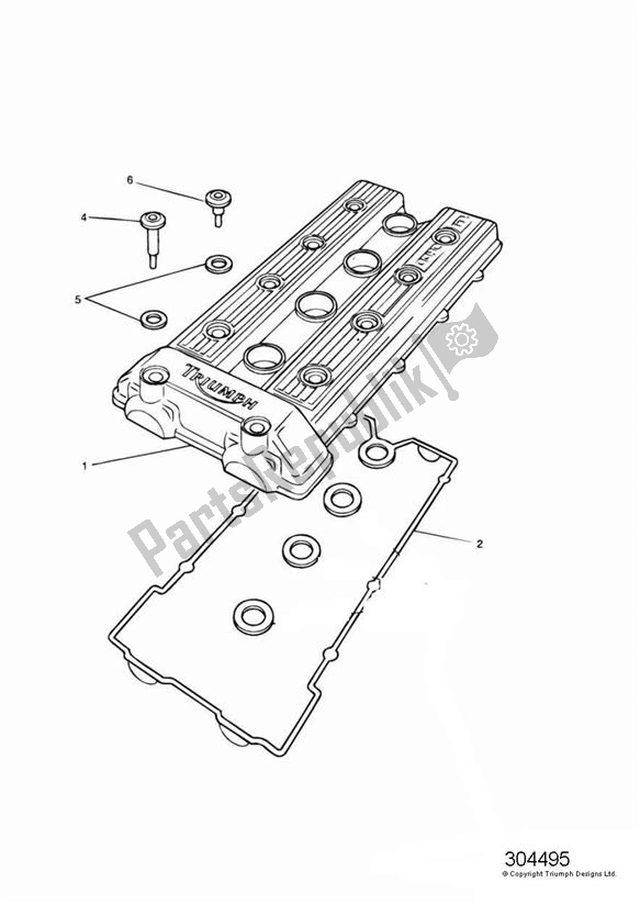 Tutte le parti per il Cam Cover 3 Cylinder del Triumph Trophy VIN: 29156 > 1180 1996 - 2003