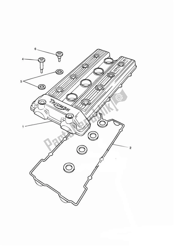 Tutte le parti per il Cam Cover 4 Cylinder del Triumph Trophy VIN: 29156 > 1180 1996 - 2003
