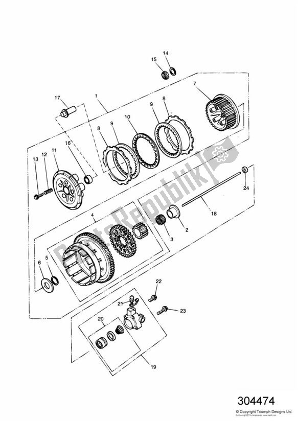 Todas as partes de Embreagem do Triumph Trophy VIN: 29156 > 1180 1996 - 2003