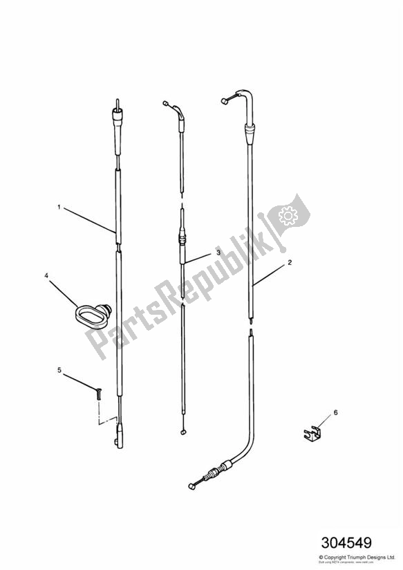 All parts for the Control Cables of the Triumph Trophy VIN: 29156 > 1180 1996 - 2003