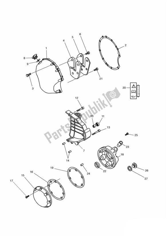 All parts for the Engine Covers 4 Cylinder Black of the Triumph Trophy VIN: 29156 > 1180 1996 - 2003