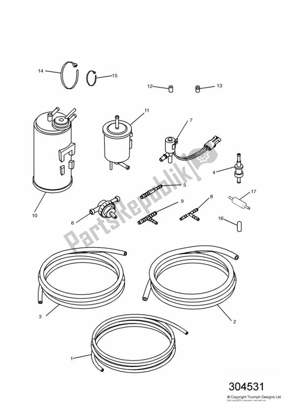 Todas las partes para Evaporative Loss Equipment 4 Cyl (us California Models Only) de Triumph Trophy VIN: 29156 > 1180 1996 - 2003