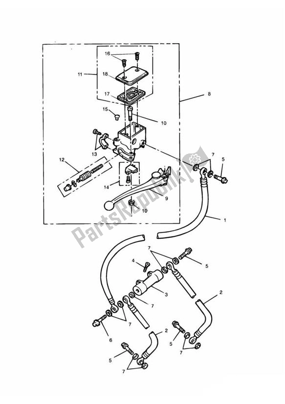 Todas las partes para Front Brake Master Cylinder > 71698 de Triumph Trophy VIN: 29156 > 1180 1996 - 2003