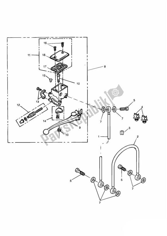 Tutte le parti per il Front Brake Master Cylinder 71699 > del Triumph Trophy VIN: 29156 > 1180 1996 - 2003